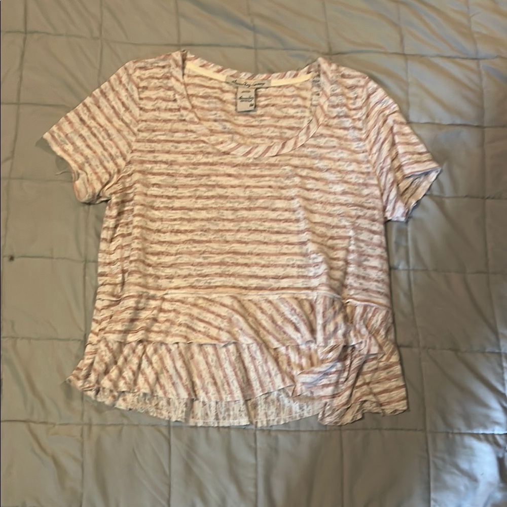 Striped Pink and White Women's Top